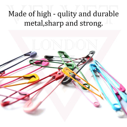 50x Safety Pins Multi Colour Craft Pins Sewing Nickel Metal Plated Pins 3.5 CM