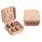 Jewellery Box for Women Storage Case Zipper Leather for Earrings Rings Necklaces