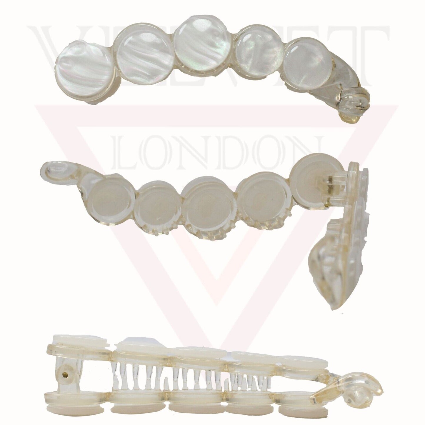 Banana Hair Clip Round Non-Slip Clamp Interlocking Comb Ponytail Holder Slide
