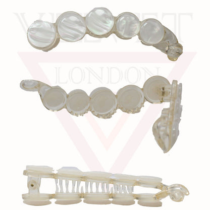 Banana Hair Clip Round Non-Slip Clamp Interlocking Comb Ponytail Holder Slide