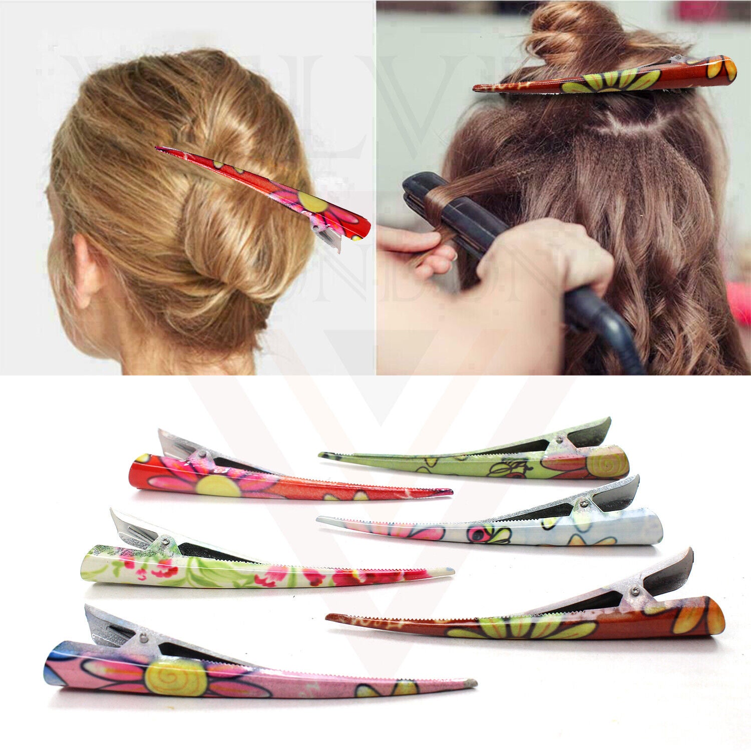 Hair Clip Duckbill Flower Metal Crocodile Barrettes Teeth Long Styling Hair Clip