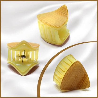 Hair Claw Clips Wooden Effect Clamp Tringle Shape Hairpin Butterfly Barrette