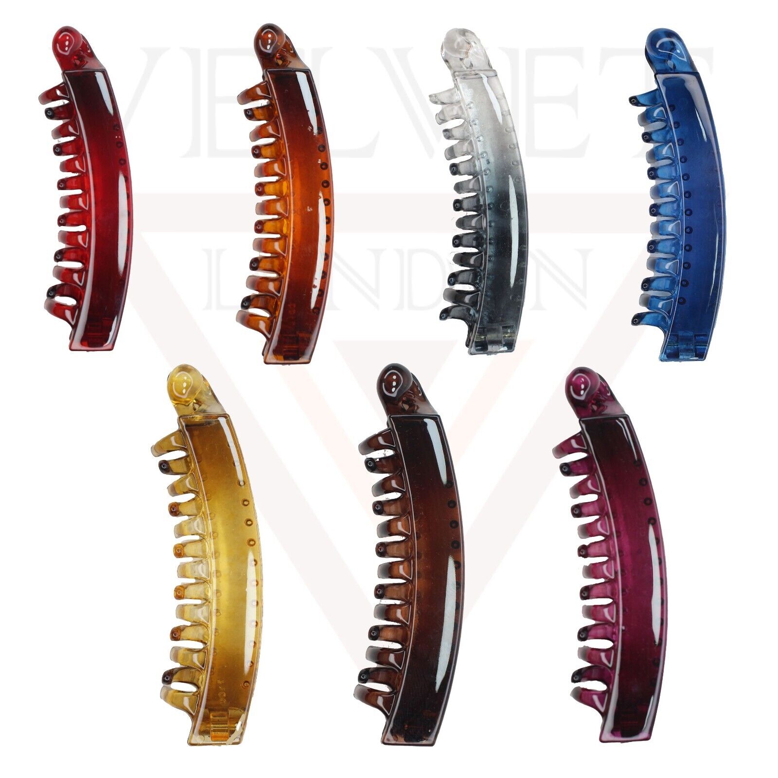 Banana Hair Clip Barley Twist Clear Fishtail Comb Ponytail Holder Non-slip Clips