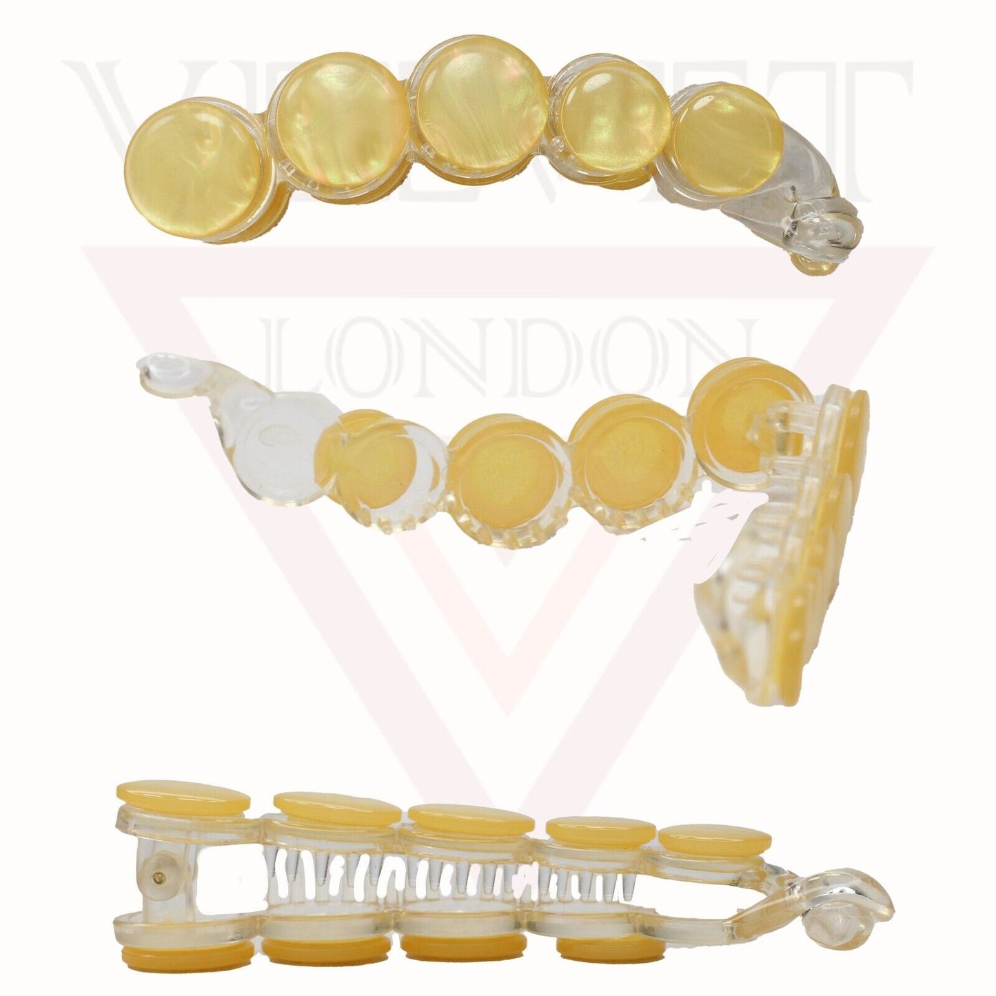 Banana Hair Clip Round Non-Slip Clamp Interlocking Comb Ponytail Holder Slide