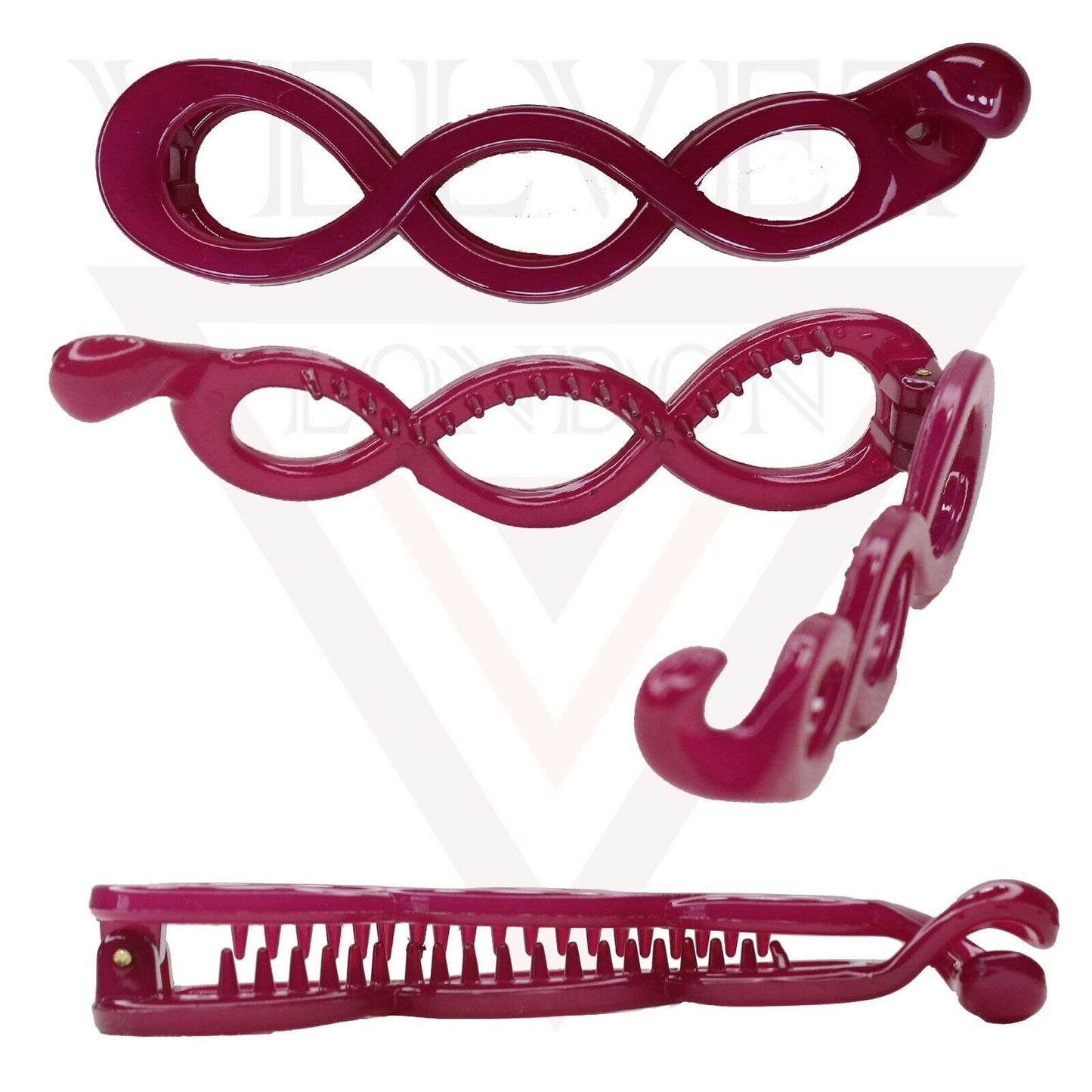 Banana Clips Hair Clamp Pins Fish Tail Ponytail Holder Twist Infinity Hair Clips
