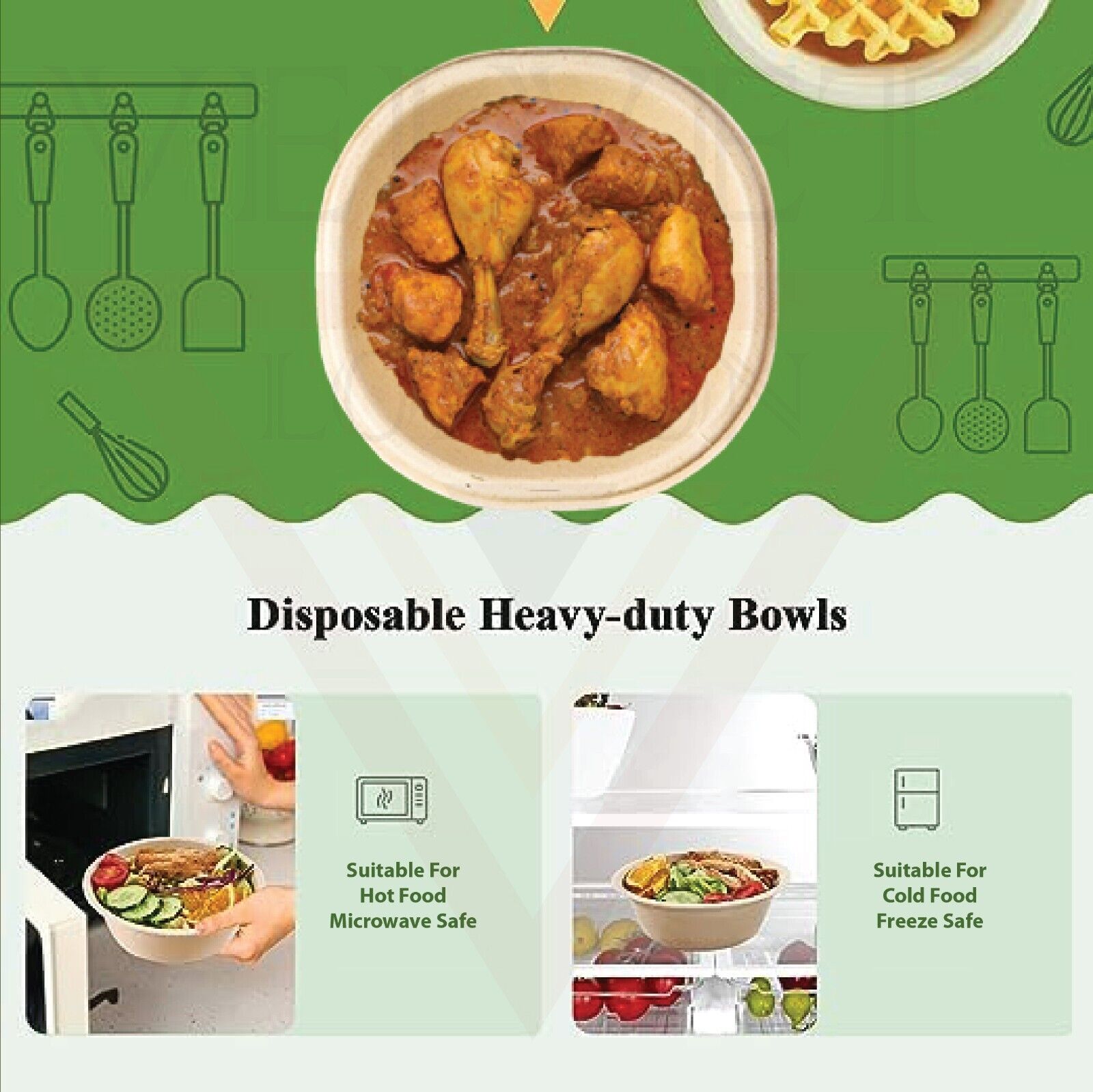 Disposable Bagasse Bowls Soup Salad Dessert Bowl Sturdy Paper Bowls for Hot Food