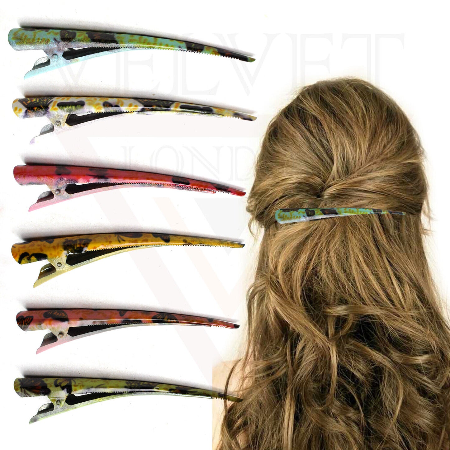 Duckbill Hair Clip Butterfly Metal Non-slip Crocodile Barrettes Teeth Clip Salon