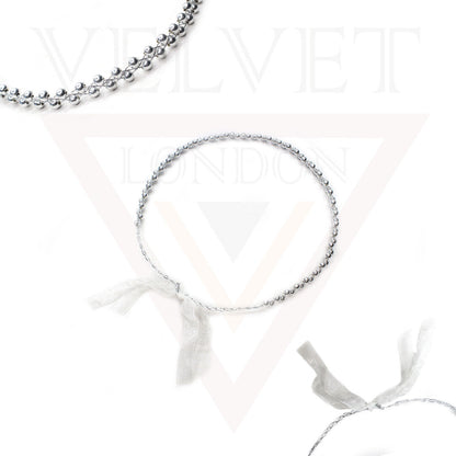 Tiara Crown Headbands Twin Small Pearl With Wire Hair Band Ribbon Party Wedding