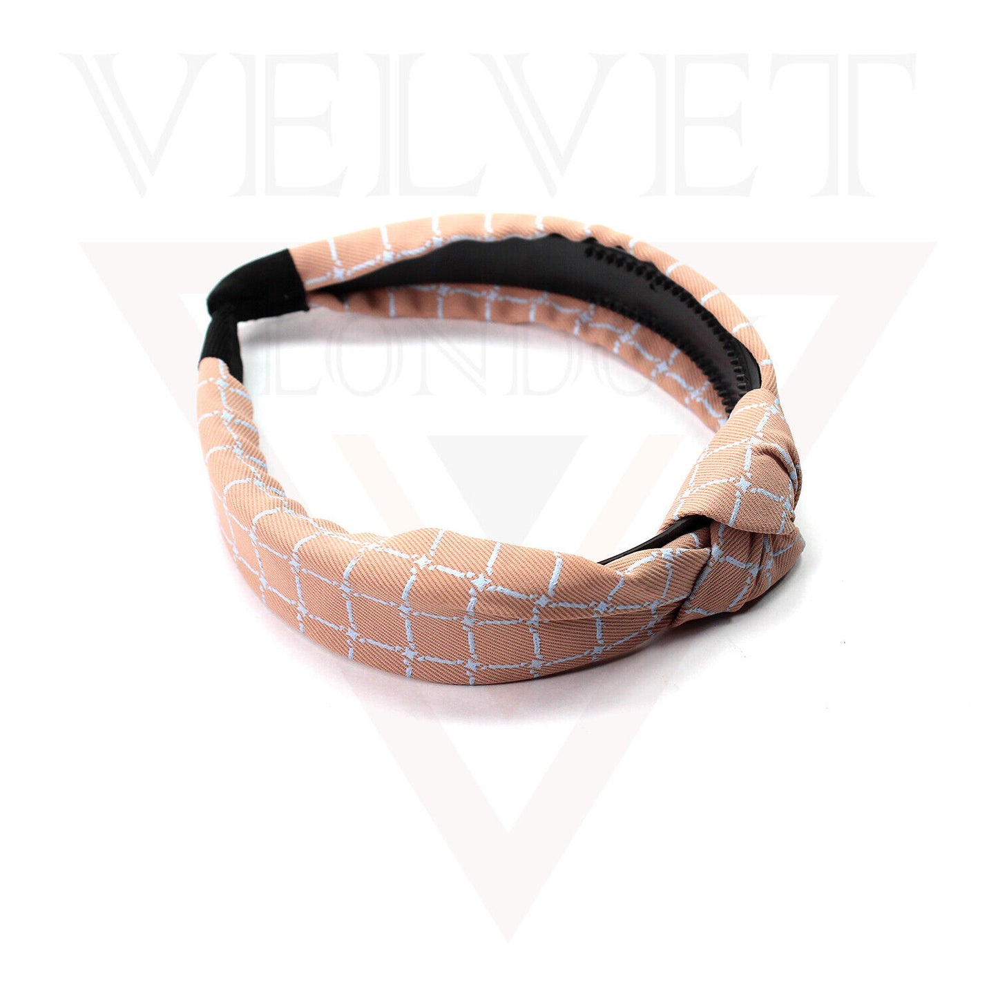 Chex Print Hair Hoop Fabric Hair Band Knot Headband Womens Hair Accessories