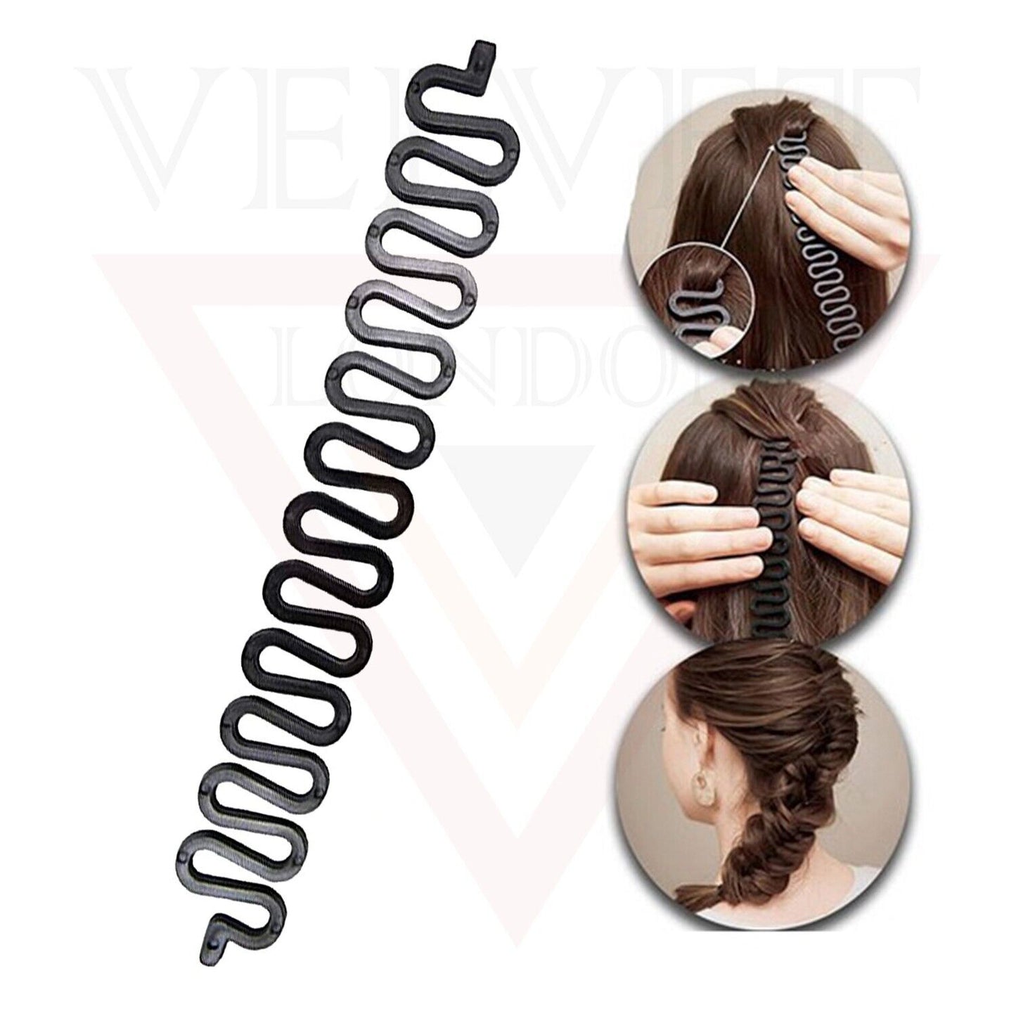 12x Hair Styling Tools Black French Hair Braiding Hook Magic Hair Twist Braider