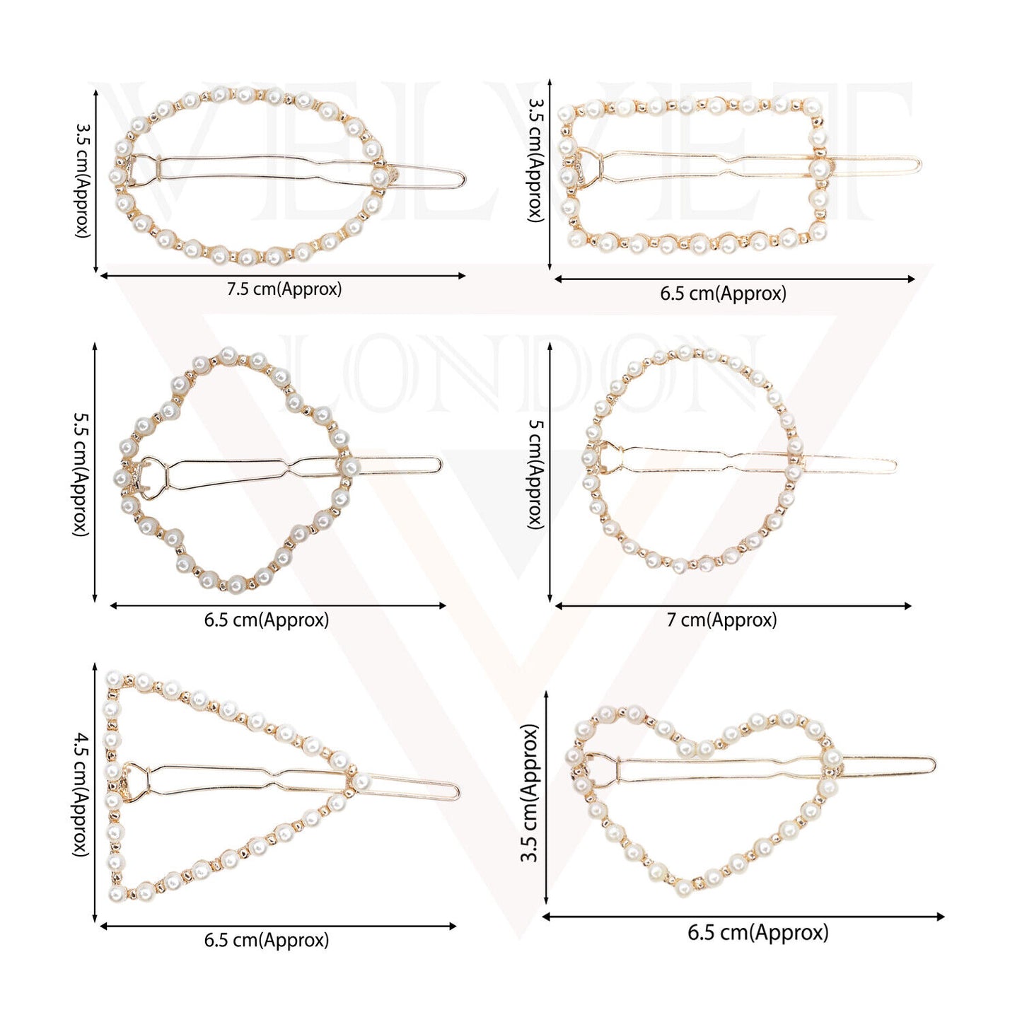 Hair Clips Metal Golden Korean Clips Slider Hair Pin Grips Pins Pearl Snap Clips