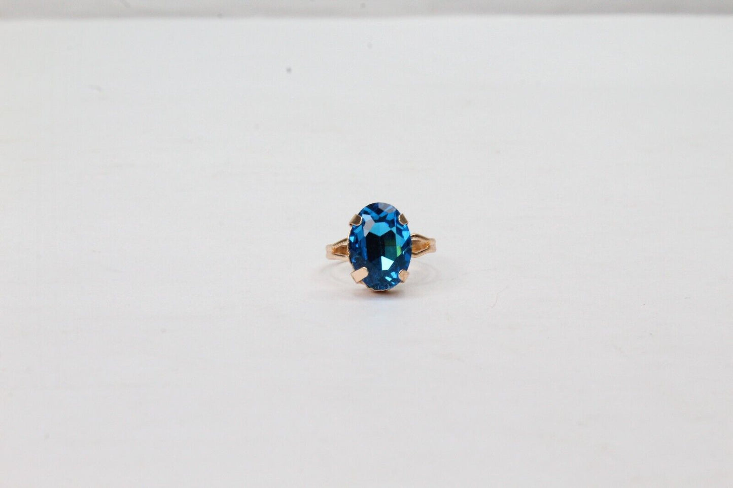 Finger Ring Big Crystal Stone Stretch Rings Golden Oval Diamond Gemstone Ladies