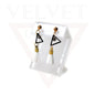 Stud Earrings Triangle Shape Rhinestone Long Tassel Hook Dangle Drop Earrings