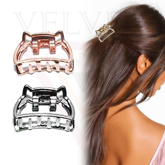 2x Mini Cat Hair Claw Non-Slip Hair Jaw Clips Clamp Butterfly Claws Hair Pins