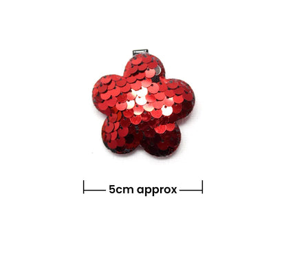 Flower Hairpins Cute Glitter Clips Metal Snap Barrettes Sparkly Hair Clips