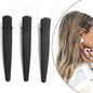 3x Black Matte Hair Clips Metal Hairdressing Styling Salon Hair Crocodile Slide