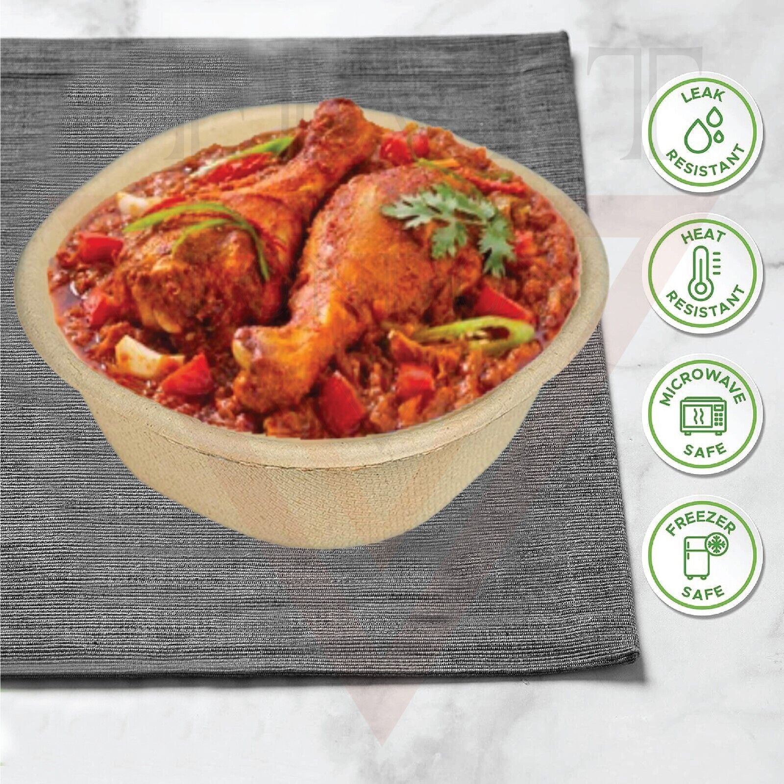 Paper Bowls Biodegradable Sugarcane Bagasse Party Bowls for Salad, Soup, Snacks