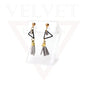Stud Earrings Triangle Shape Rhinestone Long Tassel Hook Dangle Drop Earrings