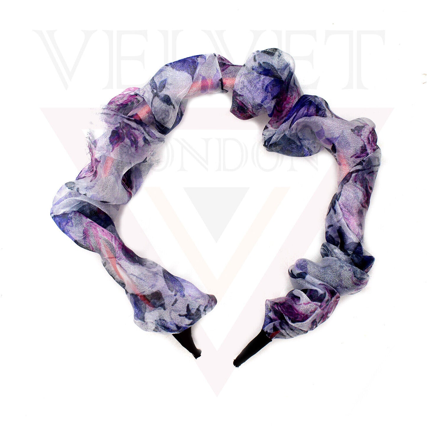 Flower print headband Satin Fabric Hair Band Non-Slip Hair Hoop Hair Styling