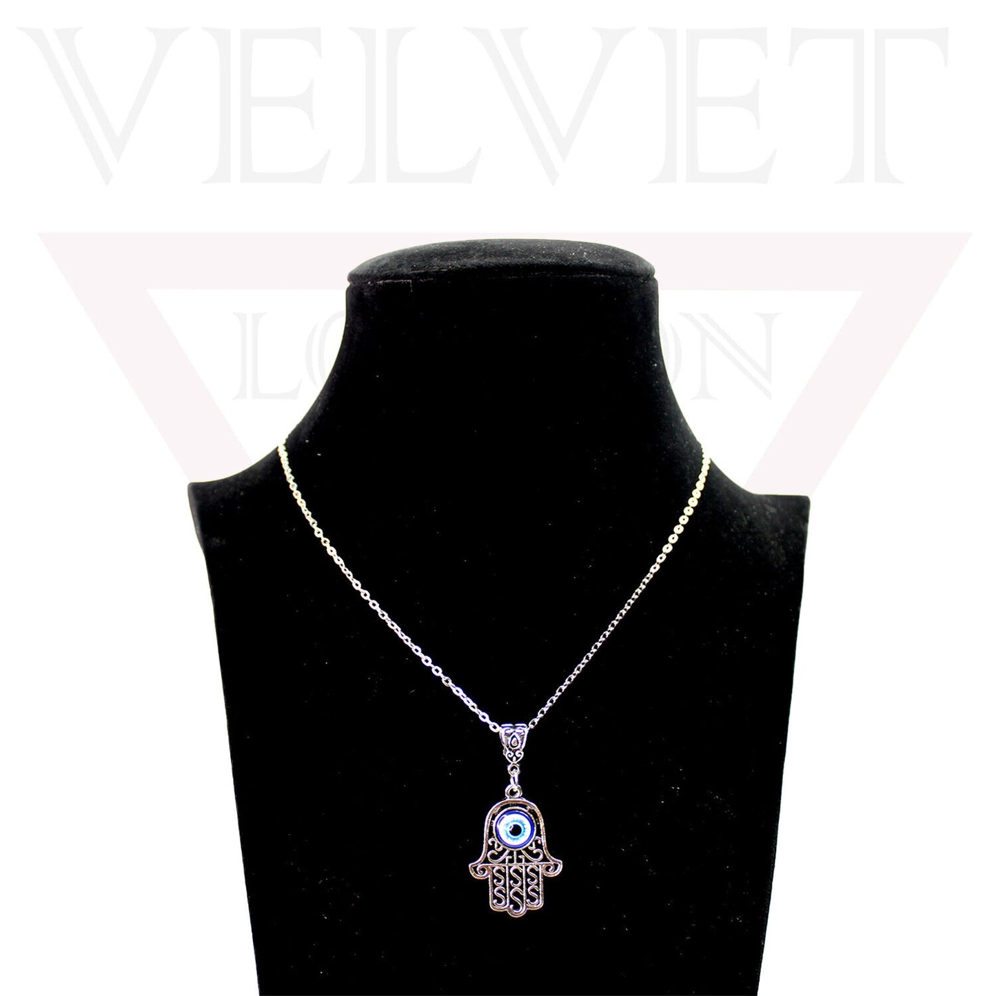 Fashion Silver Evil Eye Charm Pendant Chains Necklace Stylish Oxidised Beachwear