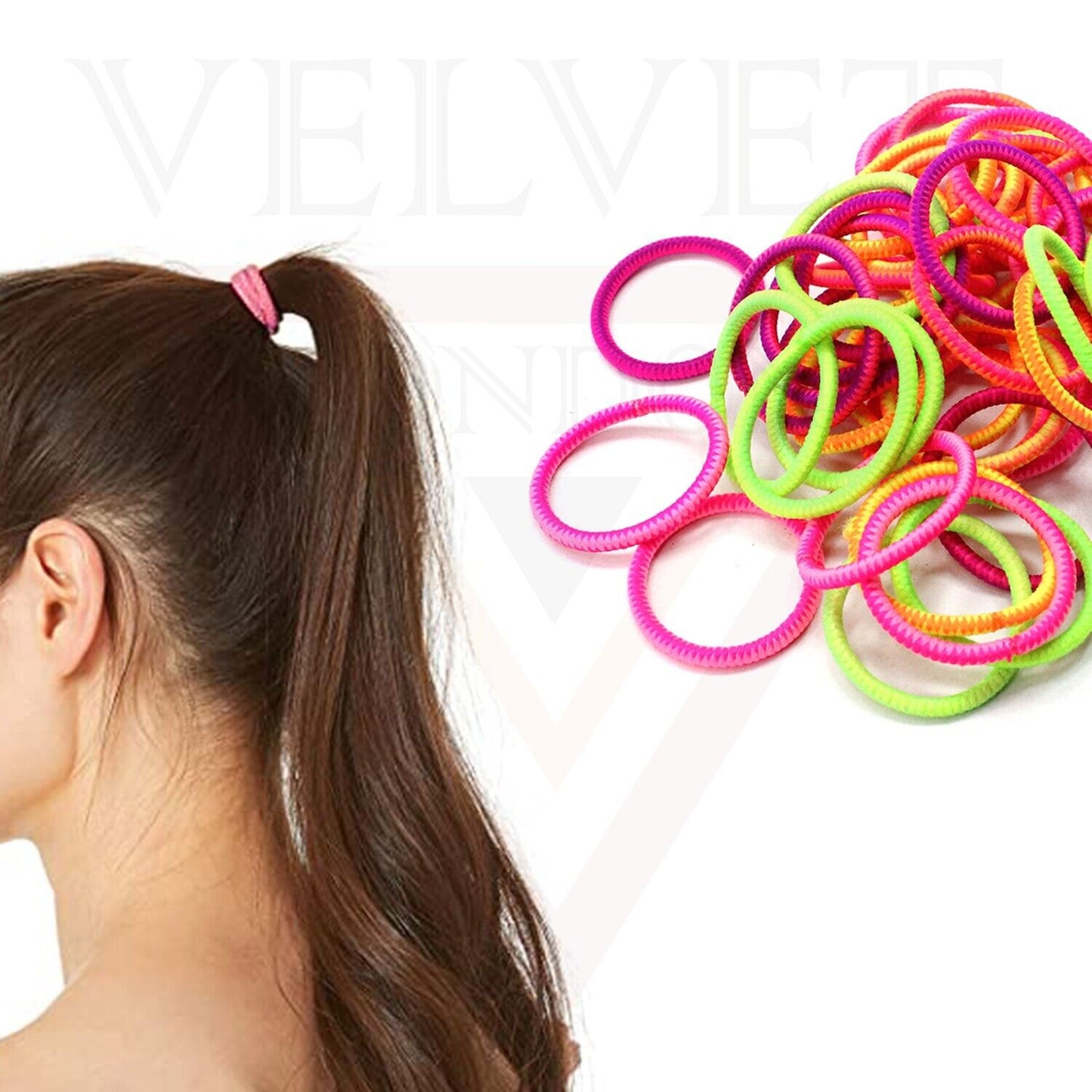 50x Hair Band Elastic Hair Bobbles Hair Ties Ponytail Holders Rope Thin Headband