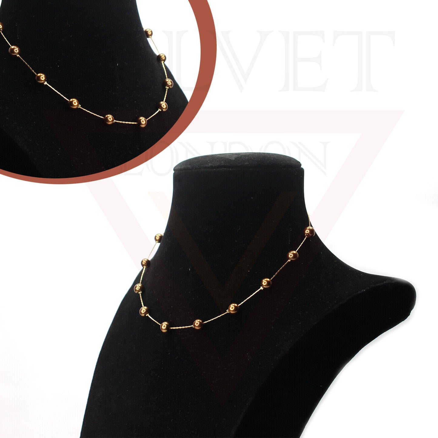 Pearl Necklace Golden Chain Choker Vintage Wedding Bridal Jewelry Gift For Her
