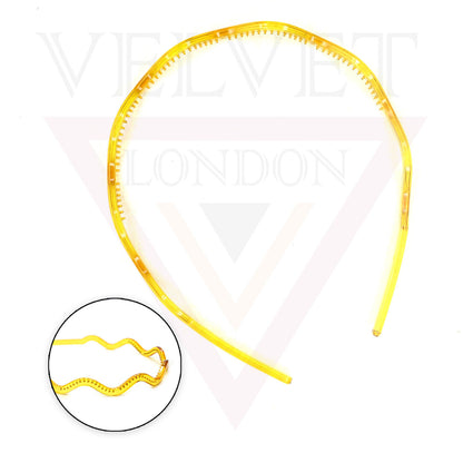 Wavey Hair Band Clear Hair Hoop With Teeth Comb Grip Headband Solid Headwears UK