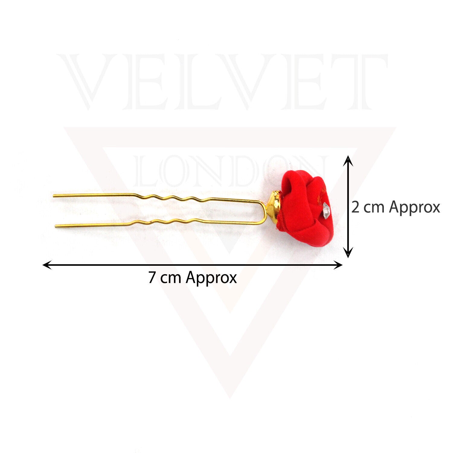 12x Rose Hair Clips Diamond U Pins Bridal Headdress Wedding Flower Pins Brooch