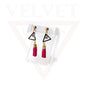 Stud Earrings Triangle Shape Rhinestone Long Tassel Hook Dangle Drop Earrings
