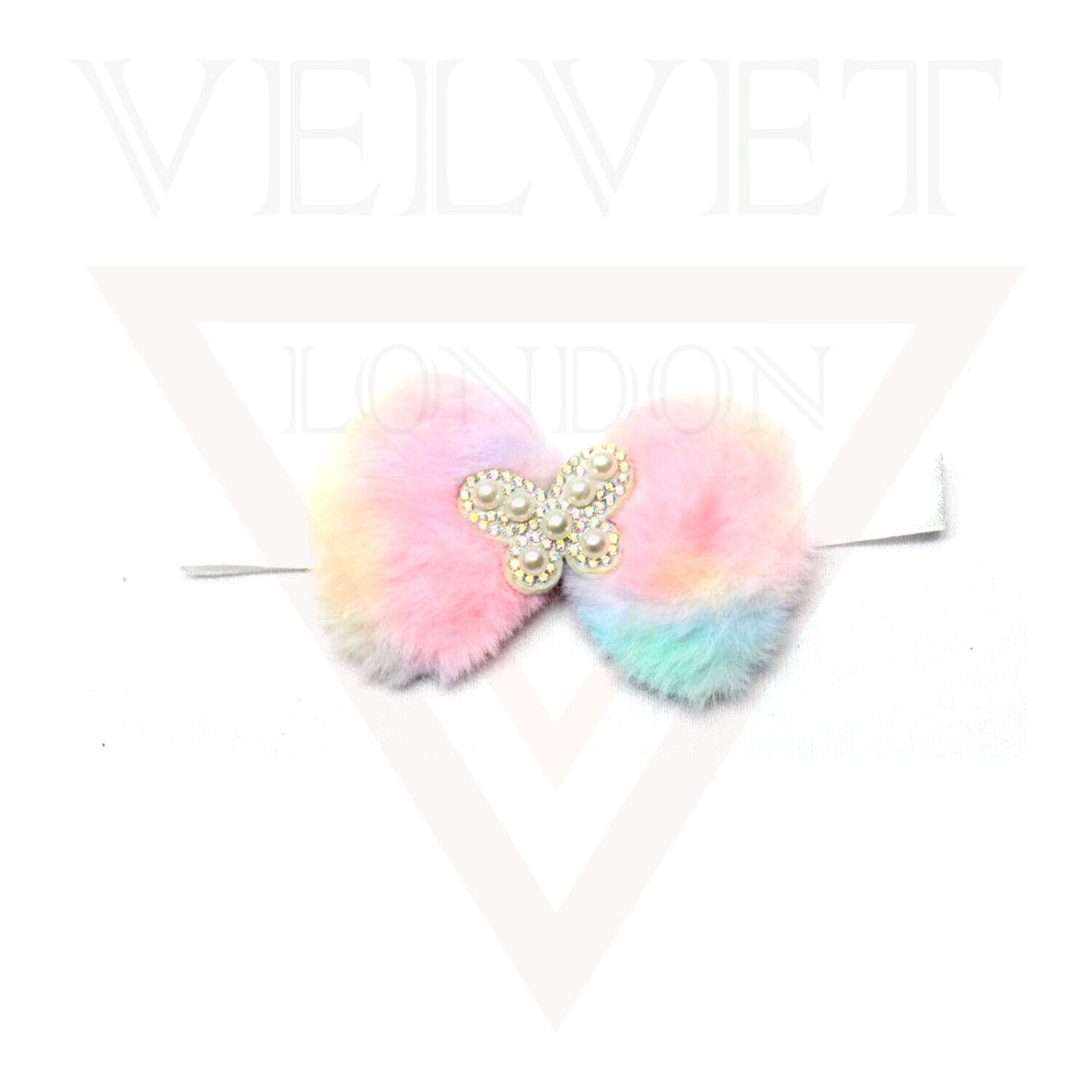 Baby Headbands Hair Band Ribbon Furry Girls Headwear Bow Lace Elastic HairBands