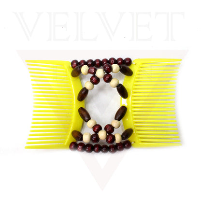 Wooden Beads Magic Hair Combs Clips Elastic Stretchy Double Hair Styling Clips