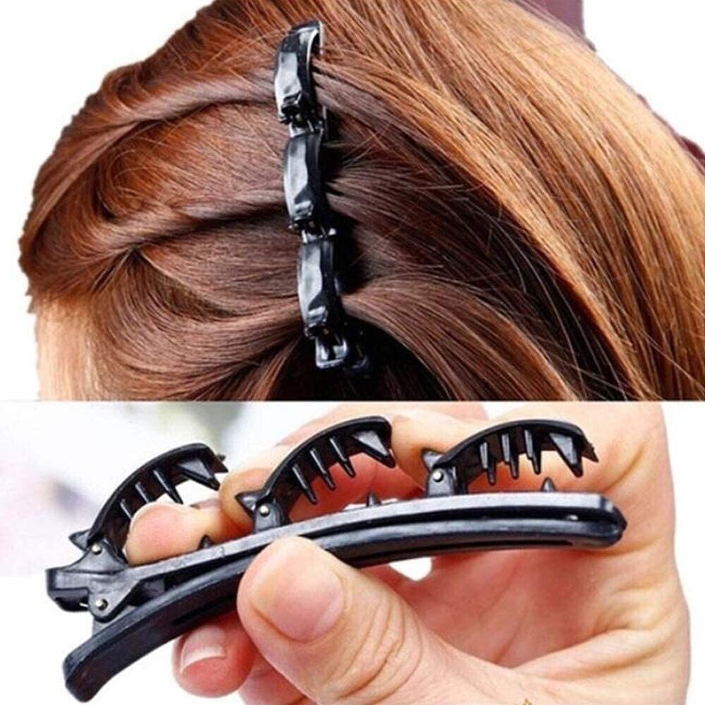 4Pcs Double Bangs Hairstyle Hair Twist Clip Black Hairpin Hairstyles Accessories