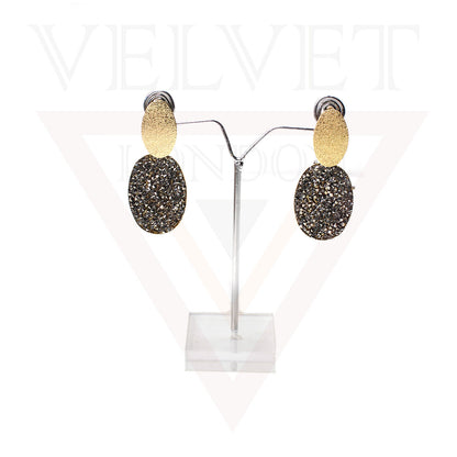 Drop Earrings Stud Earring Dangle Crystal Rhinestone Glitter Black Ear Jewellery