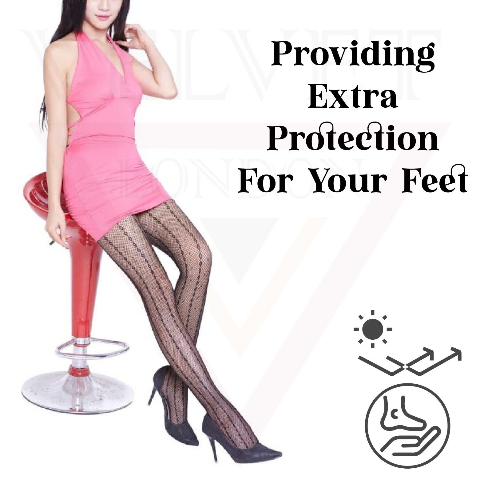 Sexy  Sheer Fishnet Tights High Waist Mesh Pantyhose Patterned Stocking Black