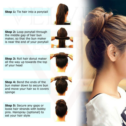 Bun Maker Sponge Black Foam French Magic Hair Braiding Tools Hook Twist Bands