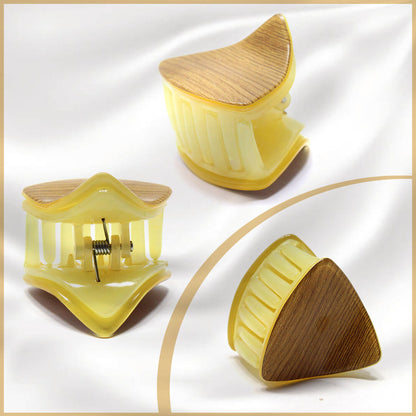 Hair Claw Clips Wooden Effect Clamp Tringle Shape Hairpin Butterfly Barrette