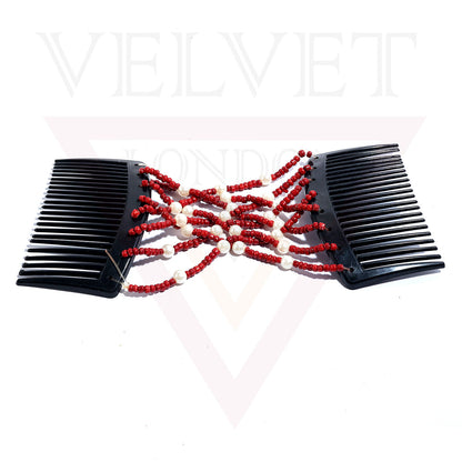 Hair Double Clips Beads Pearl Hair Comb Slides Magic Hair Combs Stretchy Clip UK