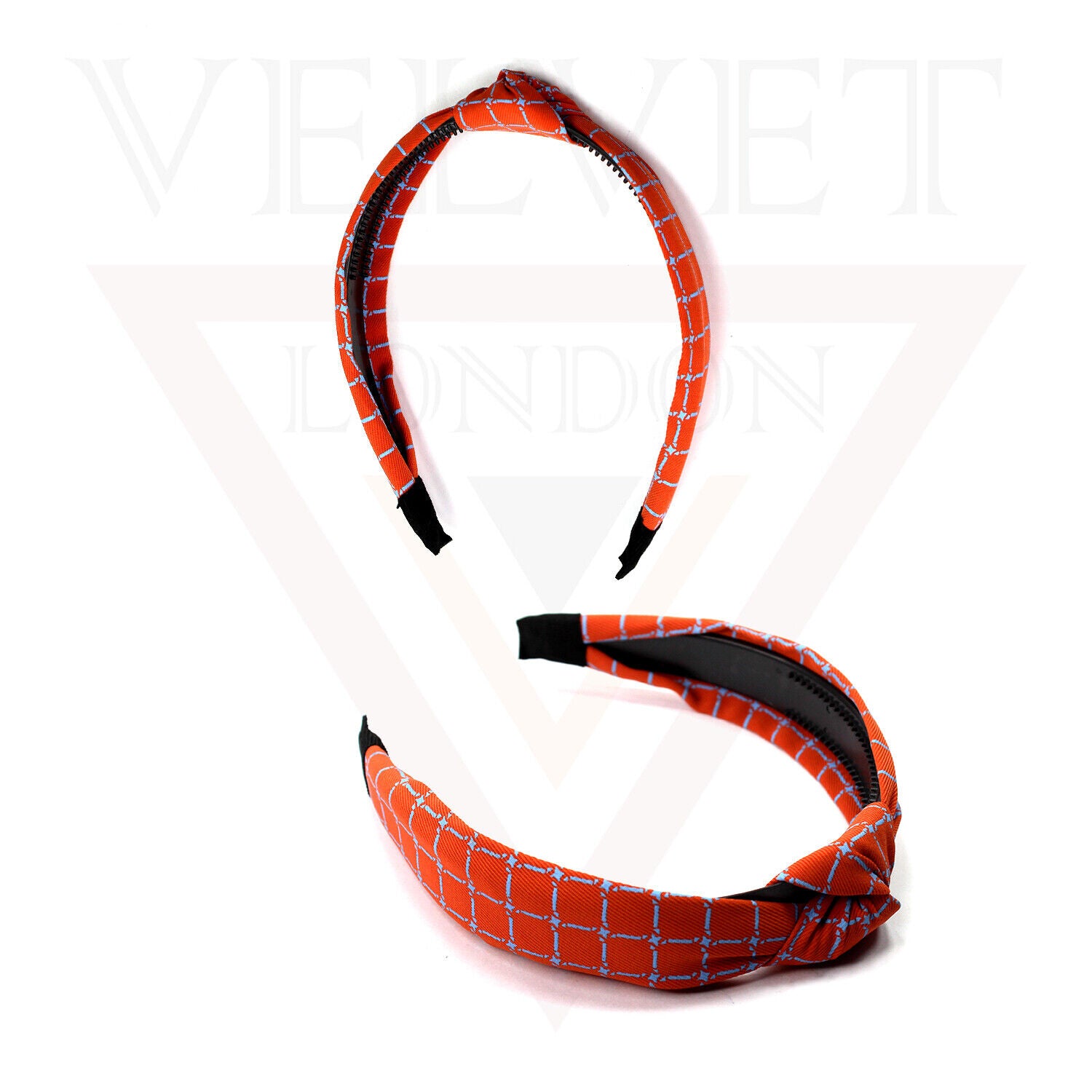 Chex Print Hair Hoop Fabric Hair Band Knot Headband Womens Hair Accessories