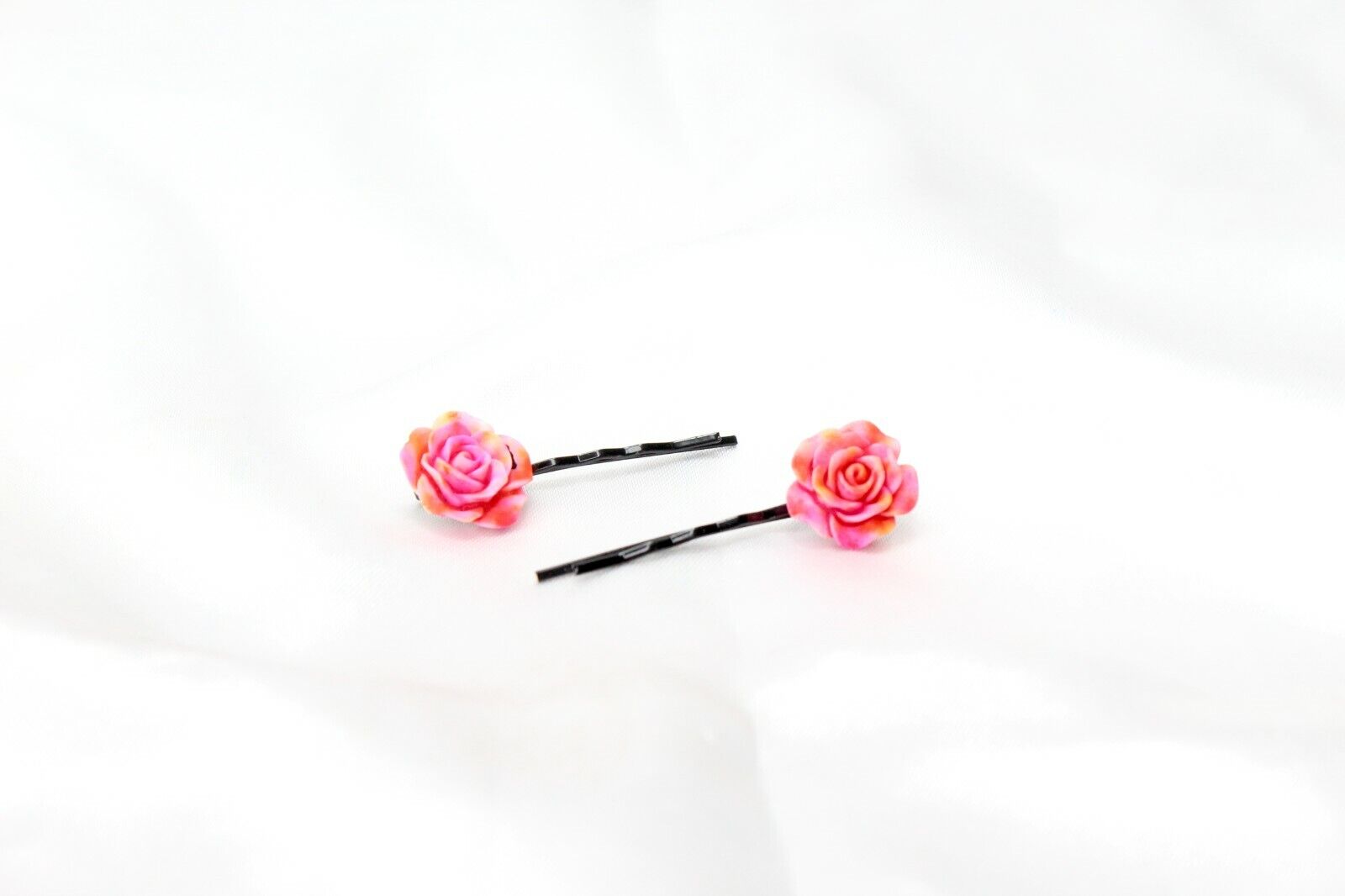 20x Hair Pins Colorful Rose Flower Bobby Pins Hair Clips Metal Grips Slide Pins