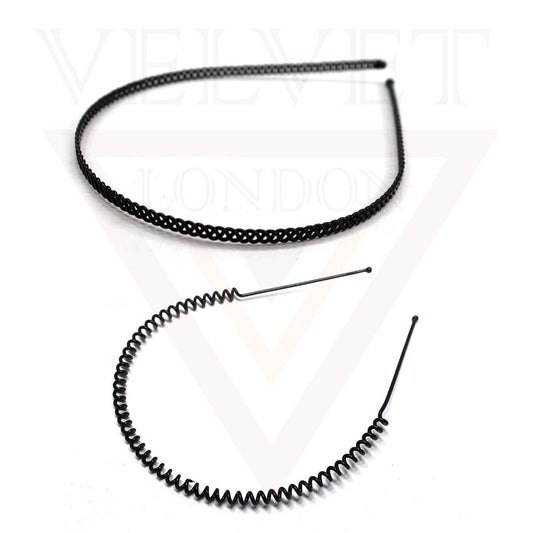 Infinity Spring Wavy Metal Black Hair Band Headband Hair Hoop Unisex Band