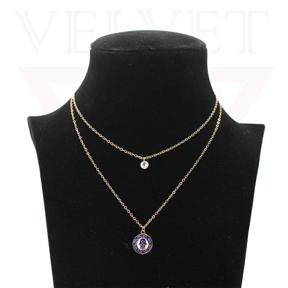 Trendy Golden Multi Layer Chain Necklace Oxidised Evil Eye Pendant Beachwear