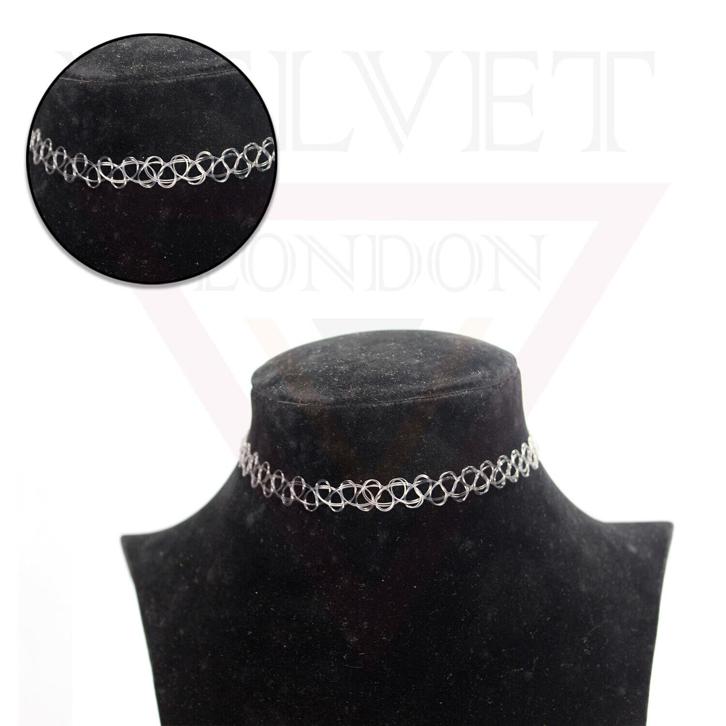 Retro Style Tattoo Necklace Stretch Elastic Choker Classic Stretch For Girls 