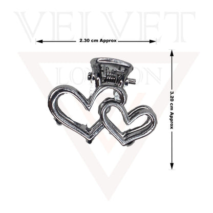 2x Metal Hair Claw Clips Mini Heart Hair Clamp Jaw Clips Non-slip Hair Barrette