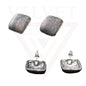 Retro Silver Oxidized Stud Earring Geometric Black Ear Stud Anitque Jewellery