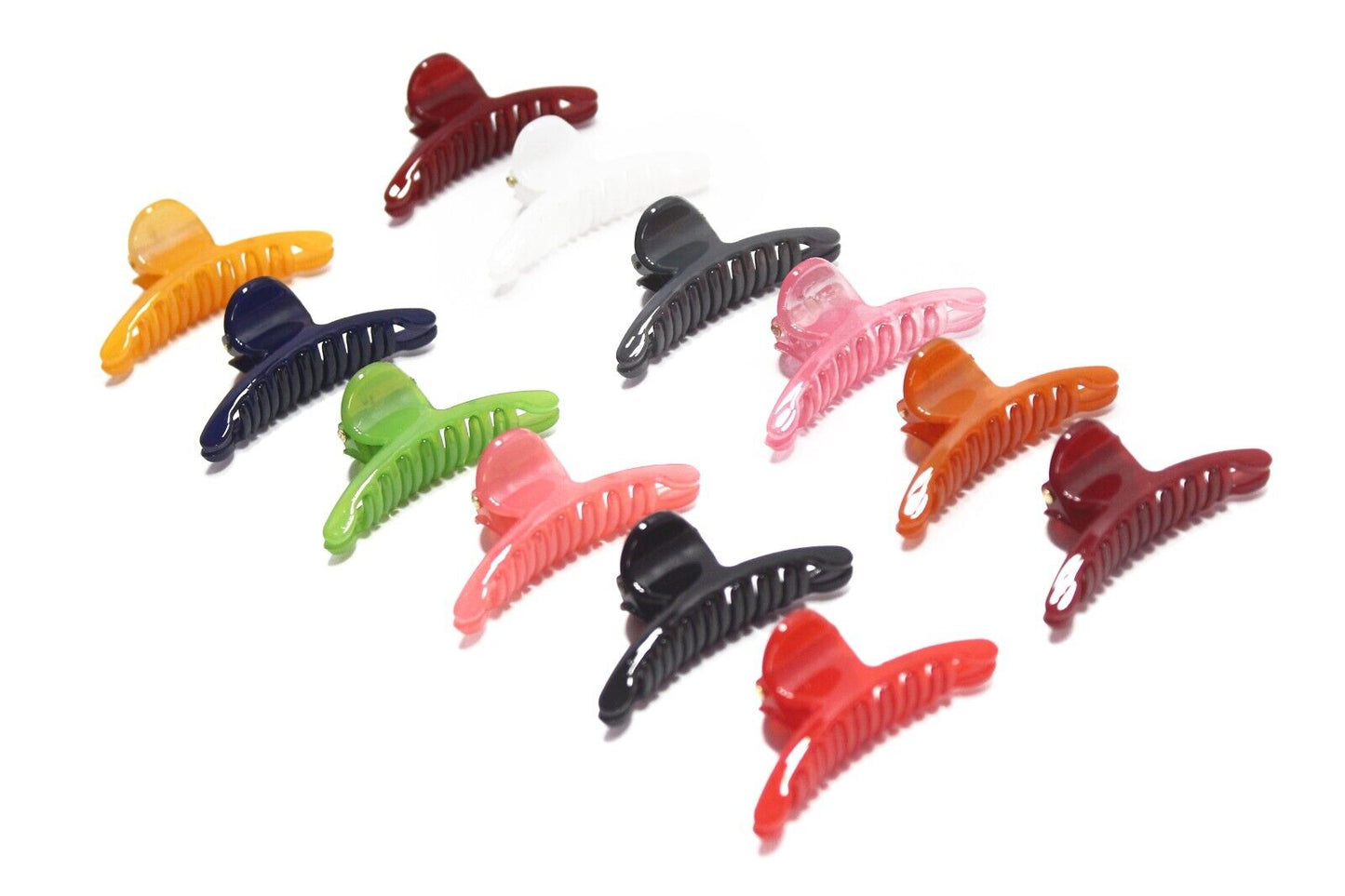 3x Hair Claw Tiny Assorted Colour Non-Slip Small Hair Clips Crab Clamp Grips