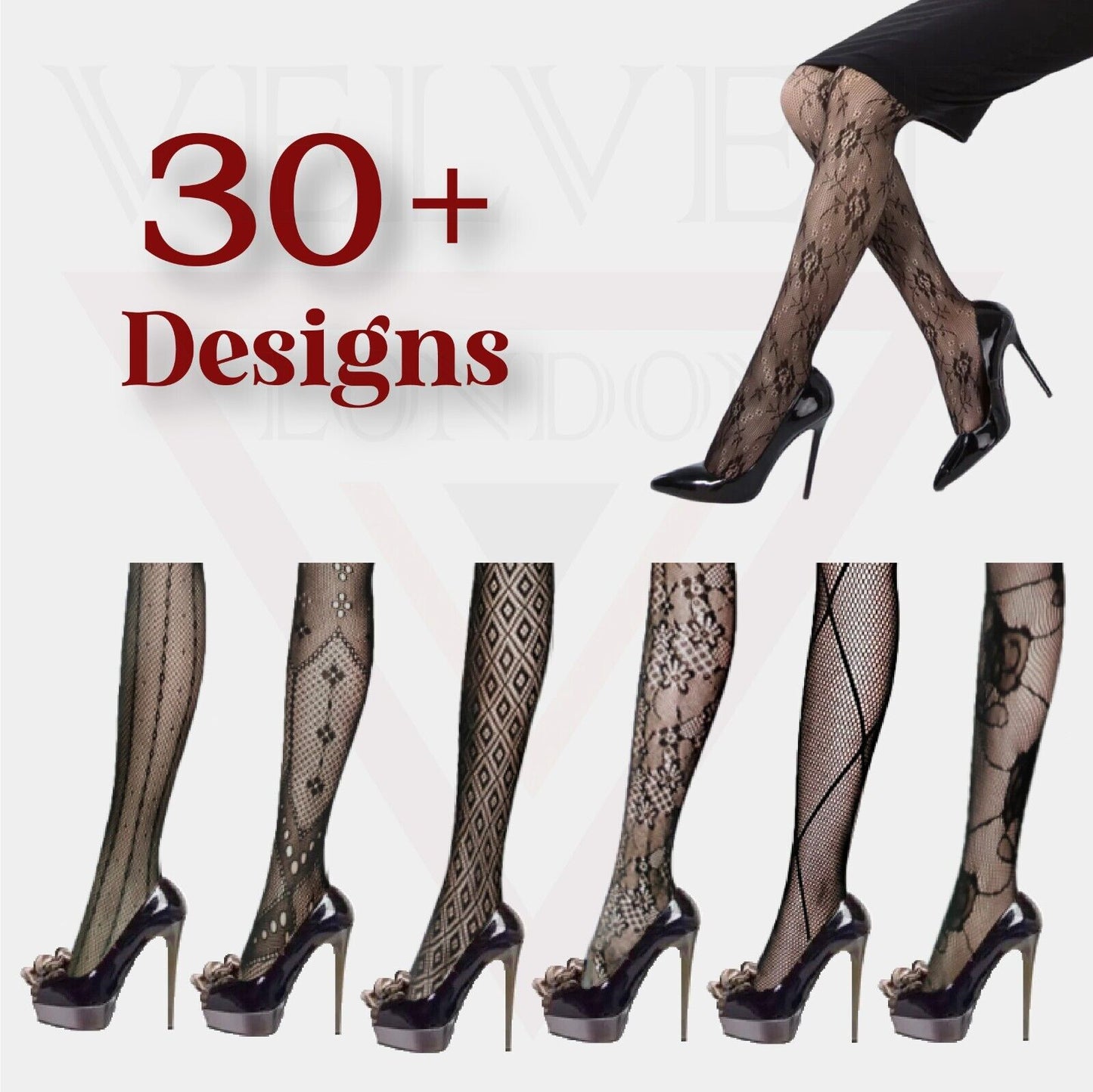 Sexy  Sheer Fishnet Tights High Waist Mesh Pantyhose Patterned Stocking Black