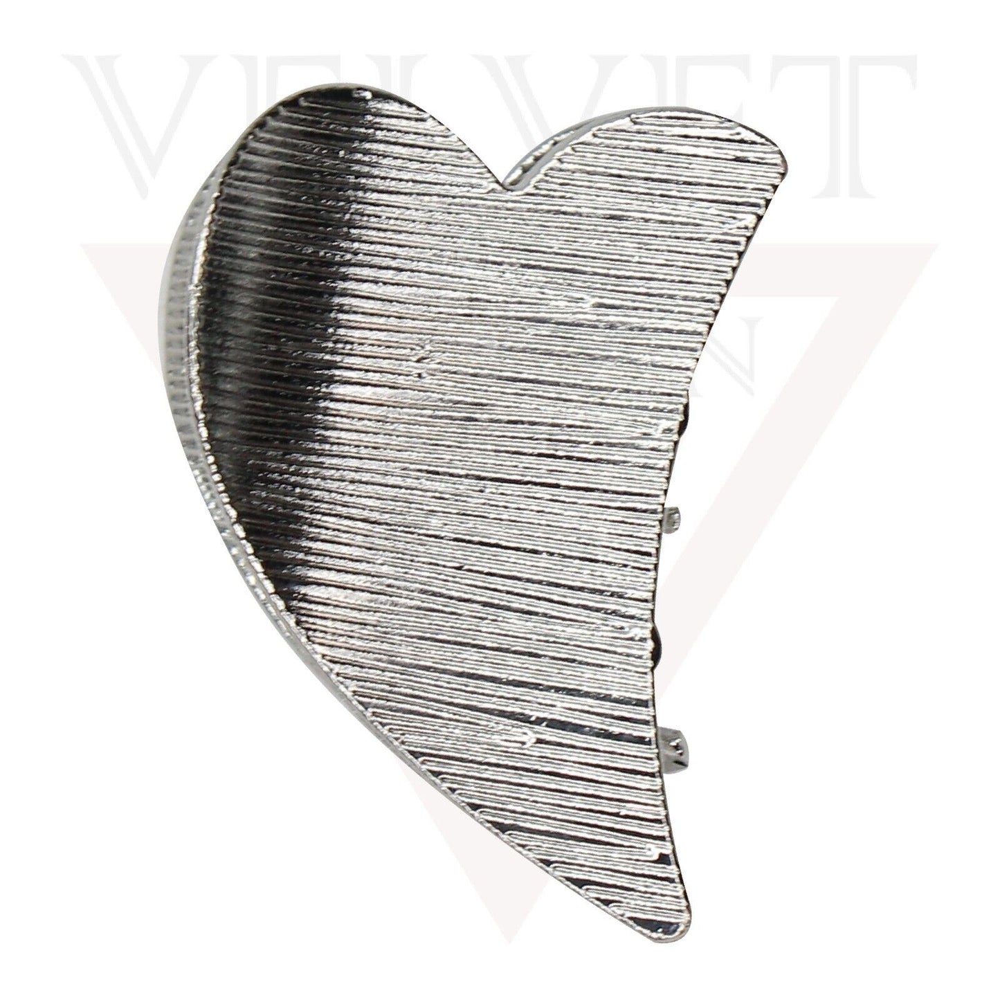 2x Lining Silver Hair Claw Metal Heart Shape Non-Slip Hair Clips Pins Grips UK
