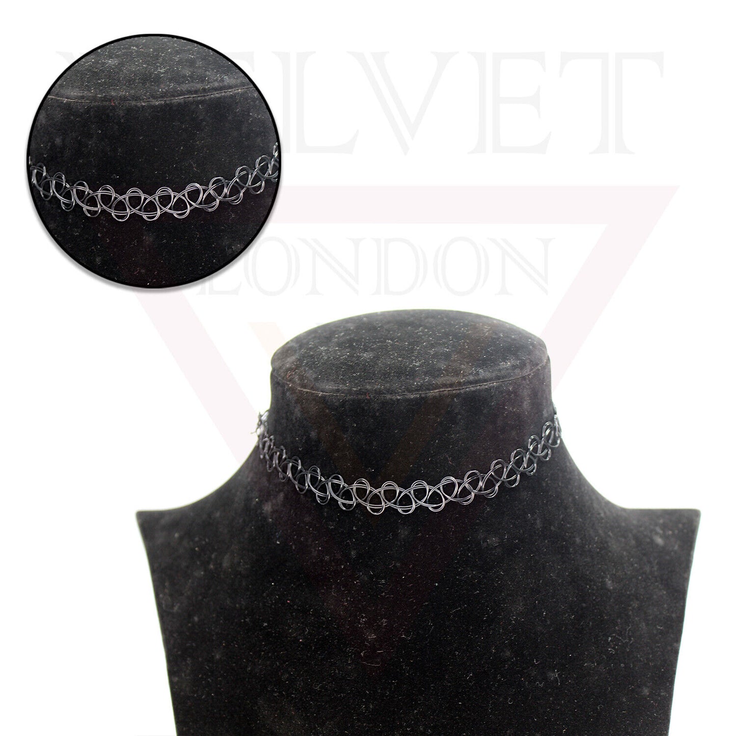 Retro Style Tattoo Necklace Stretch Elastic Choker Classic Stretch For Girls 