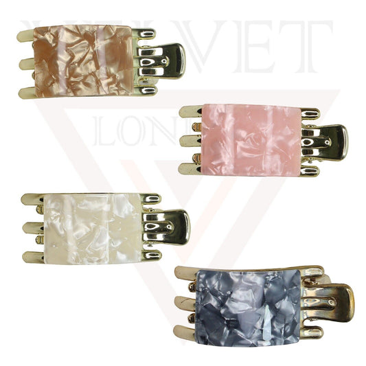 4x Hair Claws Clips Marble French Style Clamp Non Slip Styling Hair Accessories