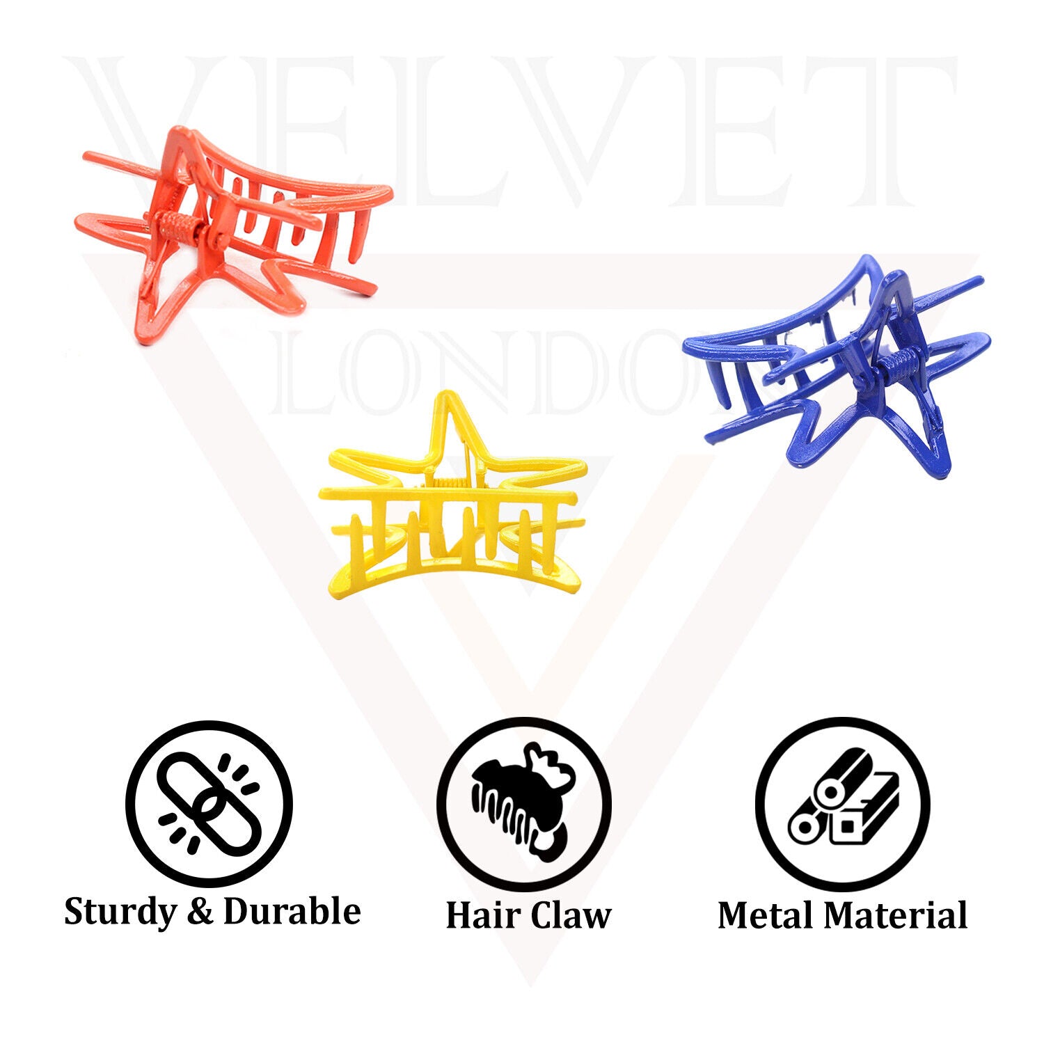 Metal Hair Claw Clips Matte Hair Clamp Star Barrette Frosted Jaw Accessories
